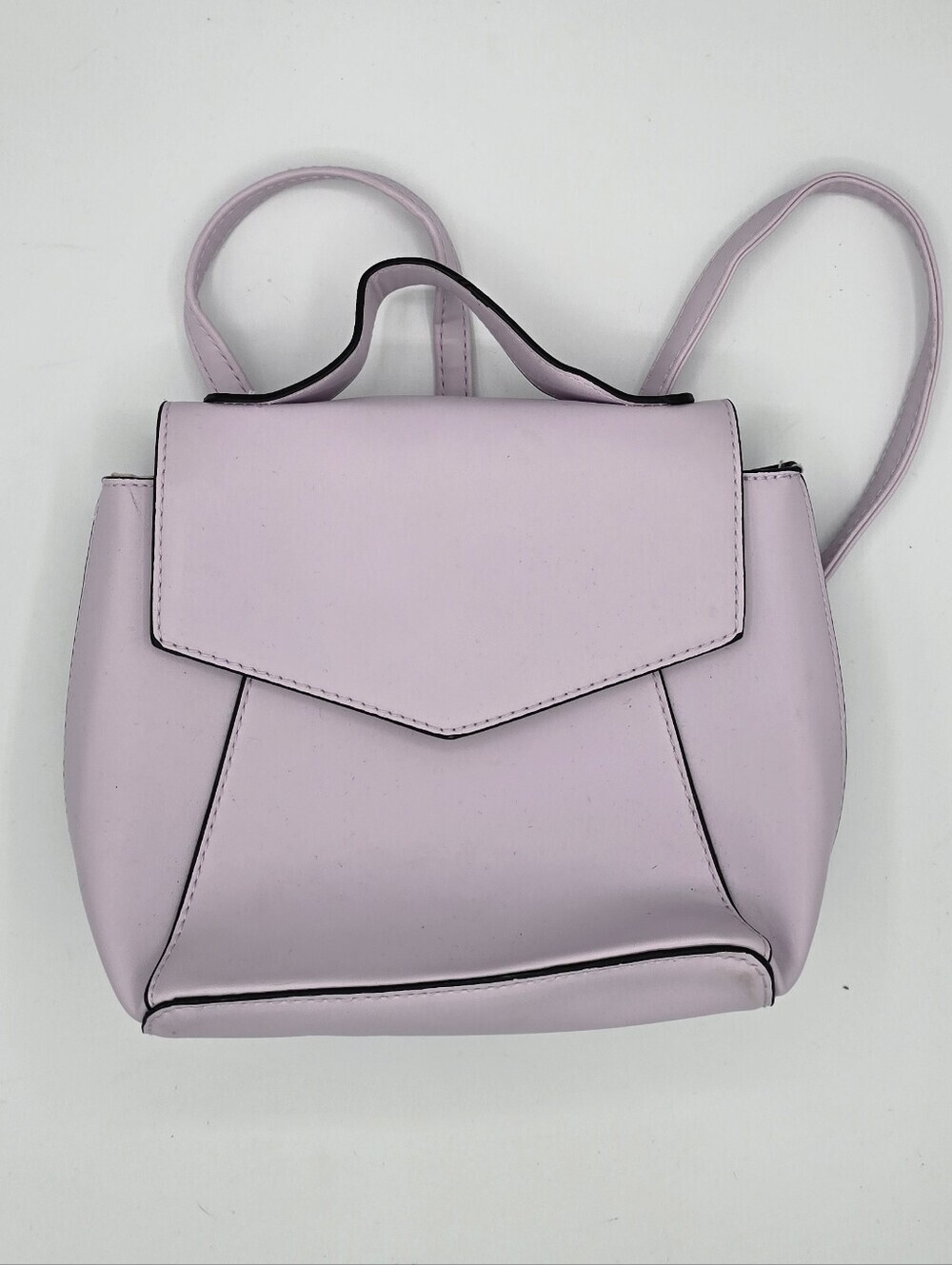A New Day - Light Purple Mini Adjustable Backpack With Snap Closure & Black Trim